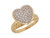 Two-Tone Gold Diamond Cut Cluster Style Heart Ladies Love Ring (JL# R8658)