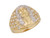 Two-Tone Gold Jesus Wide Band Religious Mens Ring (JL# R8655)