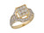 Two Tone Gold Cluster Radiant Ladies Ring (JL# R8643)