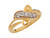 Two Tone Gold Bypass Style Scroll Ladies Every Day Ring (JL# R8609)