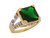 Two Tone Gold White CZ Charming Split Band Ladies Ring (JL# R8591)