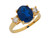 Simulated Blue Sapphire White CZ Classic Design Ladies Ring (JL# R8587)