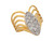 Two Tone Gold Elliptical Cluster Modern Waves Ladies Ring (JL# R8566)