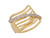 Two Tone Gold Diamond Cut Elegant Wave Ladies Ring (JL# R8506)