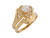 14k Yellow Gold White CZ Womens Engagement Duos Duo Ring (JL# D8362)