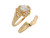 14k Yellow Gold White CZ Womens Engagement Duos Duo Ring (JL# D8362)