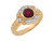 Two Tone Gold White CZ Detailed Band Ladies Cocktail Ring (JL# R8109)