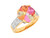 Two Tone Gold White CZ Captivating Ladies Ring (JL# R8105)