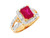 Two Tone Gold White CZ Vintage Design Ladies Ring (JL# R8101)