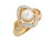 Two Tone Gold Diamond Freshwater Cultured Antique Inspired Design Ladies Ring (JL# R8084)