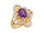 Two Tone Gold White CZ Antique Inspired Ladies Ring (JL# R8081)