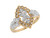 Two Tone Gold Antique Style Intricate Details Ladies Ring (JL# R8060)