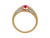 Two Tone Gold White CZ Petite Floating Ladies Ring (JL# R8050)