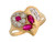 Two Tone Gold White CZ Lovely Heart Shape Mom's Ring (JL# R8034)