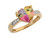 Two Tone Gold Heart Shaped White CZ Ladies Sweetheart Ring (JL# R7940)