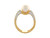 Two Tone Gold Freshwater Cultured Pave Set White CZ Split Band Ladies Ring (JL# R7845)