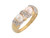 Freshwater Cultured White CZ Criss-cross Design Ladies Ring (JL# R7837)