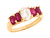 White CZ Simulated Ruby Elegant Detailed Gallery Ladies Ring (JL# R7812)