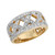 Two Tone Gold Round Cut Wide Band Antique Style Ladies Ring (JL# R7779)