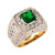 Two-Tone Gold White CZ Wide Band Unisex Ring (JL# R7771)