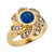 Simulated Blue Sapphire White CZ Modern Swirl Ladies Ring (JL# R7769)