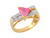 Two-Tone Gold White CZ Accent Modern Ladies Ring (JL# R7754)