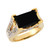 Two-Tone Gold Rectangle Cut White CZ Antique Ispired Ladies Ring (JL# R7680)