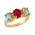 Multi-color CZ Festive Ladies Cocktail Ring (JL# R7674)