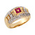 Two-Tone Gold White CZ Wide Band Ladies Ring (JL# R7664)