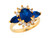 Simulated Blue Sapphire White CZ Ballerina Style Ladies Ring (JL# R7659)