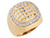 Two-Tone Gold Round Cut Cluster Bold Wide Band Unisex Ring (SKU# R7645)
