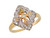 Two-Tone Gold Round Cut Cluster Intricate 1920's Style Ladies Ring (JL# R7640)