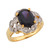 Two-Tone Gold Oval Cut Round White CZ Pretty Ladies Ring (JL# R7610)