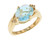 14k Yellow Gold Blue Topaz Ring (JL# R7522)