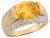 Two Tone Gold White CZ Accent Thick Band Ladies Ring (JL# R7361)