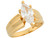 White Marquise CZ Thick Band Solitaire Engagement Ring (JL# R7329)