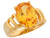 Simulated Oval Citrine Birthstone Modern Ladies Ring (JL# R7328)