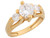 Three Stone Round Sleek Ladies Ring (JL# R7313)