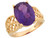 Oval Filigree Thick Band Classy Ladies Simulated Birthstone Ring (JL# R7303)