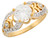 Two Tone Gold Gorgeous Round CZ Fancy Filigree Engagement Ring (JL# R7190)