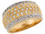 Two Tone Gold Cluster Design Fancy Beautiful Ladies Band Ring (SKU# R7134)