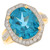 10k Two Tone Gold Brown Smoky Quartz Womens Birthstone Cocktail Ring (SKU# R7126)