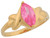 Pink Marquise CZ Solitaire Simulated Birthstone Ring (JL# R7103)