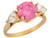 Pink Oval and White Pear CZ Side Stone Ring (JL# R7092)