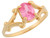 Cute Pink Oval CZ Simulated Birthstone Split Shank Ring (JL# R7081)