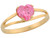Heart Shape Pink CZ Simulated Birthstone Split Shank Love Ring (JL# R7074)