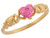 Heart Shape Pink CZ Simulated Birthstone Love Ring (JL# R7069)