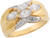 Two Tone Gold White Marquise CZ Elegant Leaf Design Ladies Ring (JL# R6755)