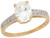 Real Two Toned Gold White Oval CZ Ladies Engagement Ring (JL# R6537)