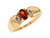 14k Two Tone Gold Red Garnet Ring (JL# R6526)